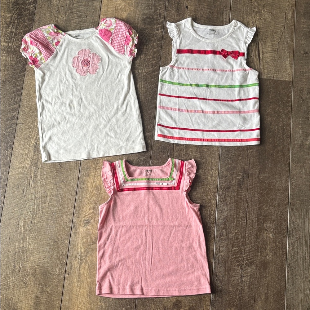 Lot of 3 Gymboree Floral Striped fashion t-shirts tops